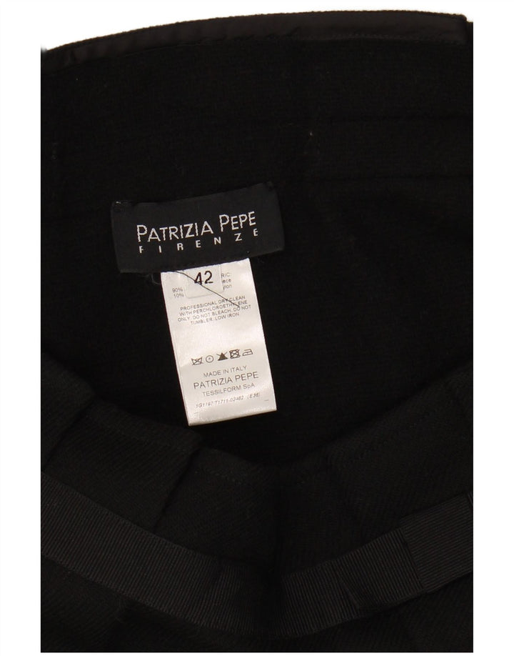 PATRIZIA PEPE Womens Firenze Flared Skirt IT 42 Medium W30  Black Wool