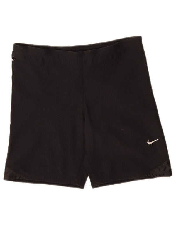 Nike Womens Dri Fit Sport Shorts UK 8/10 Small  Black Colourblock Polyester