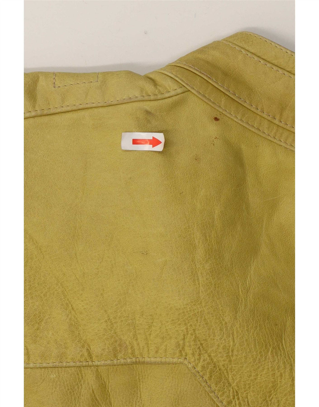 Vintage Womens Leather Biker Jacket UK 14 Large Yellow