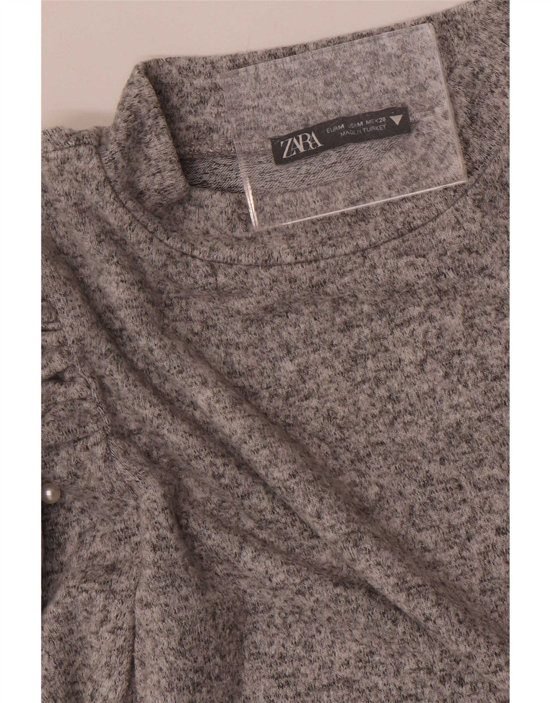 Zara Womens Top Long Sleeve UK 12 Medium Grey