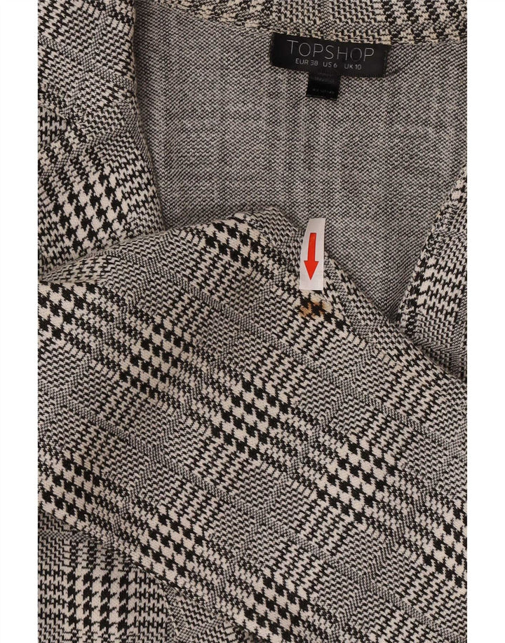 Soprabito da donna Topshop UK 10 piccolo cotone pied de poule grigio