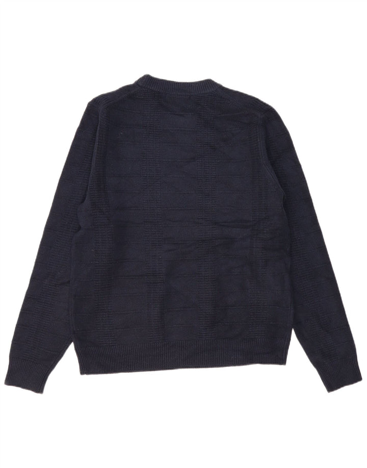 Marks & Spencer Mens Crew Neck Jumper Sweater Medium Navy Blue Polyester
