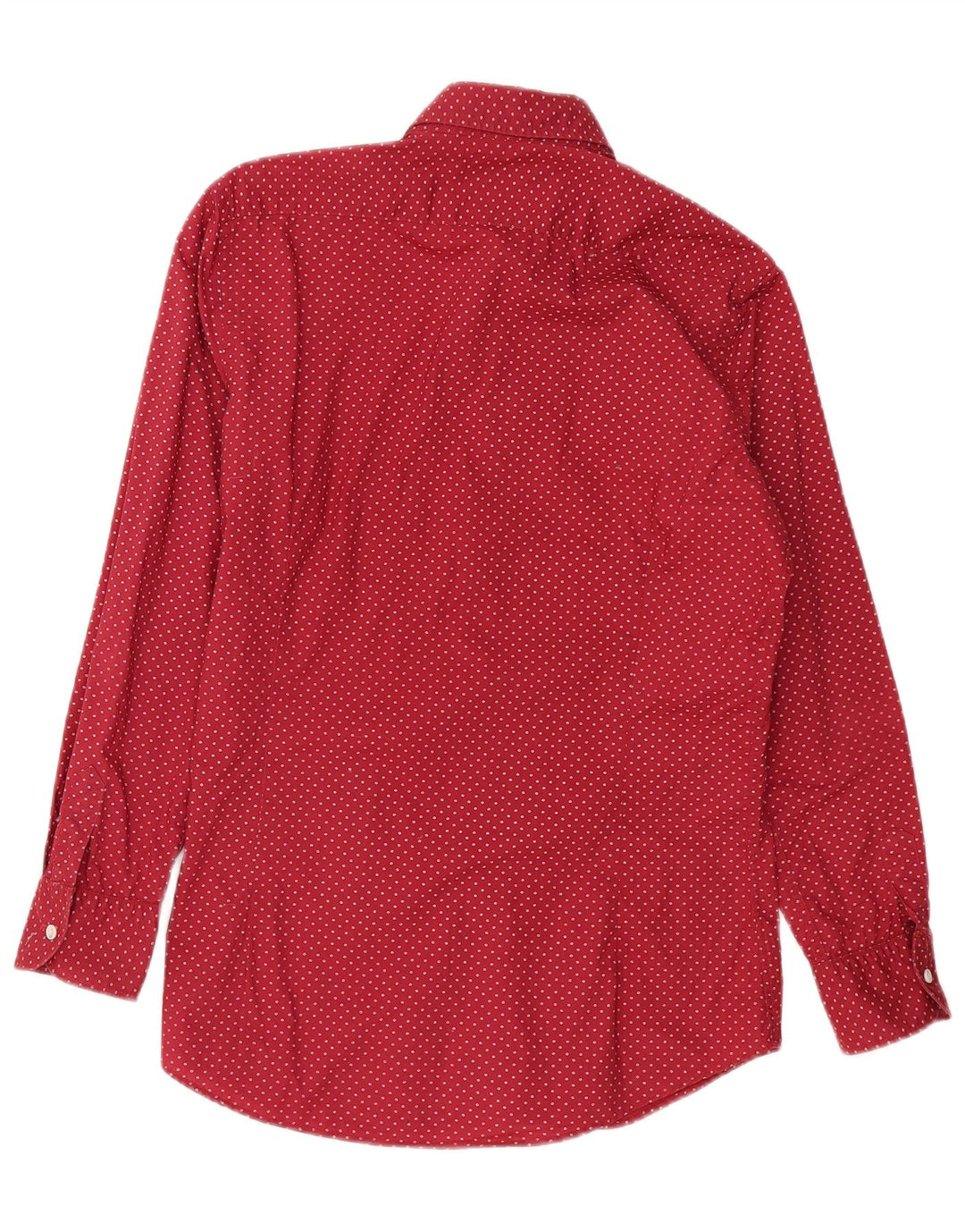 Massimo Dutti Herren-Hemd, klein, rot gefleckte Baumwolle