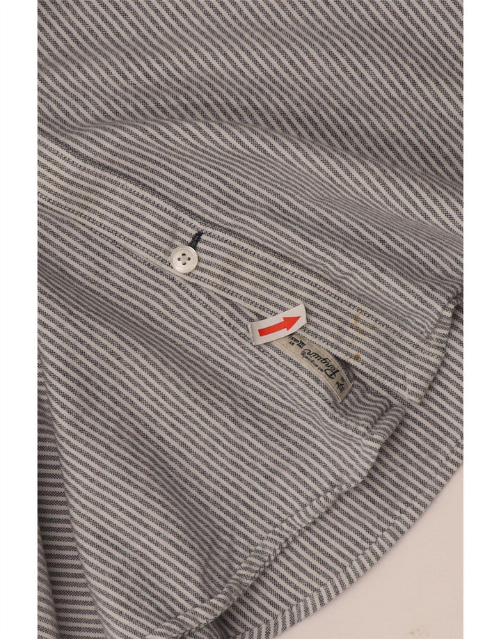 Penguin Mens Heritage Slim Fit Shirt Large Grey Pinstripe