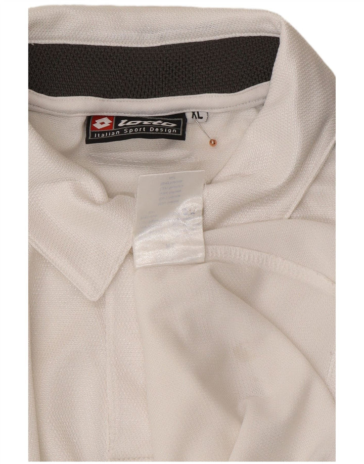 Polo da uomo LOTTO XL in poliestere color block bianco