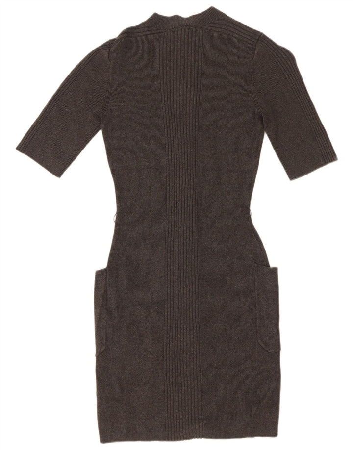 Guess Womens Knit Bodycon Dress UK 14 Medium Grey Viscose