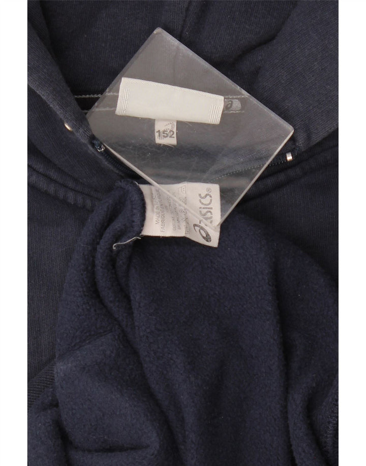 ASICS Boys Zip Hoodie Sweater 11-12 Years Navy Blue