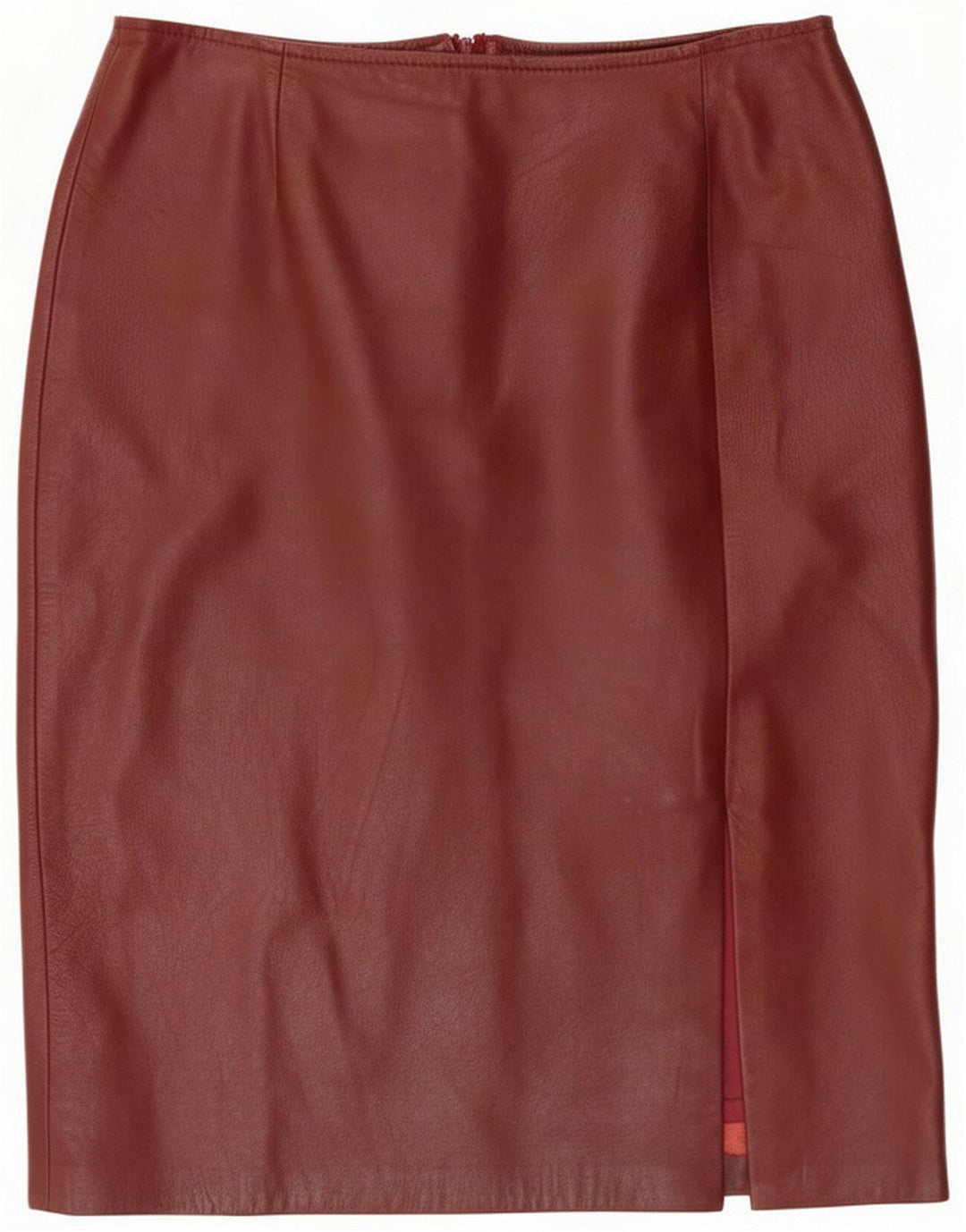 Vintage Womens Leather Skirt Medium W30 Burgundy