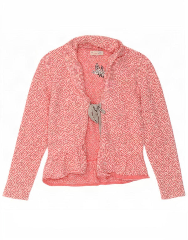 Odd Molly Womens Cardigan Sweater Taille 2 Coton Géométrique Rose Moyen