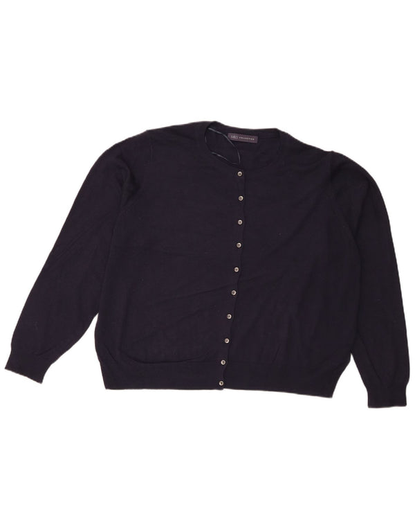 Marks & Spencer Damen-Cardigan-Pullover UK 20 2XL Marineblaue Viskose
