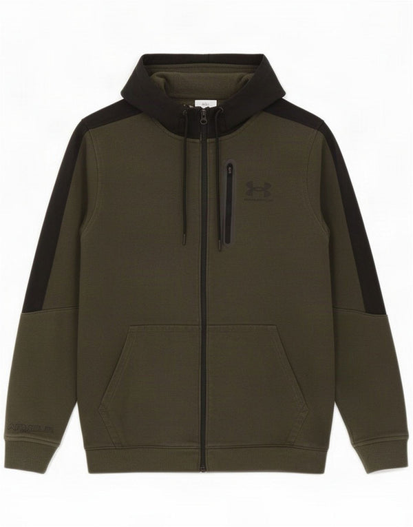 Under Armour Herre Cold Gear Hættetrøje med lynlås Medium Khaki Colourblock