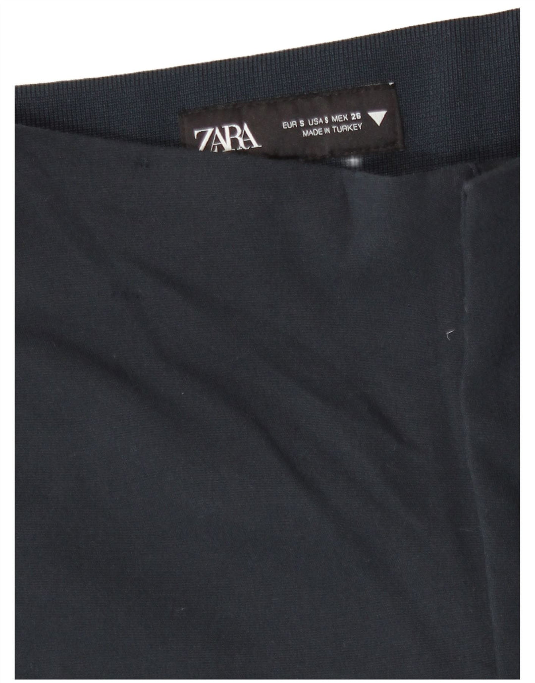 Zara Womens Capri Trousers Small W26 L19 Navy Blue Viscose