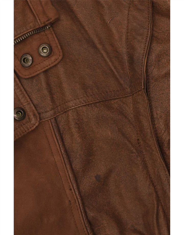 Jaqueta de couro masculina Trapper UK 42 XL marrom