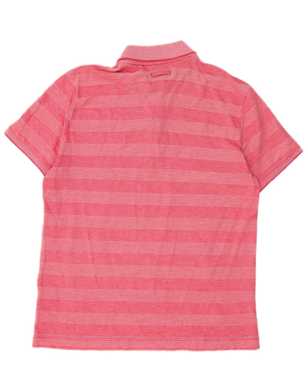 Polo Hugo Boss da uomo vestibilità regolare in cotone a righe rosa medio