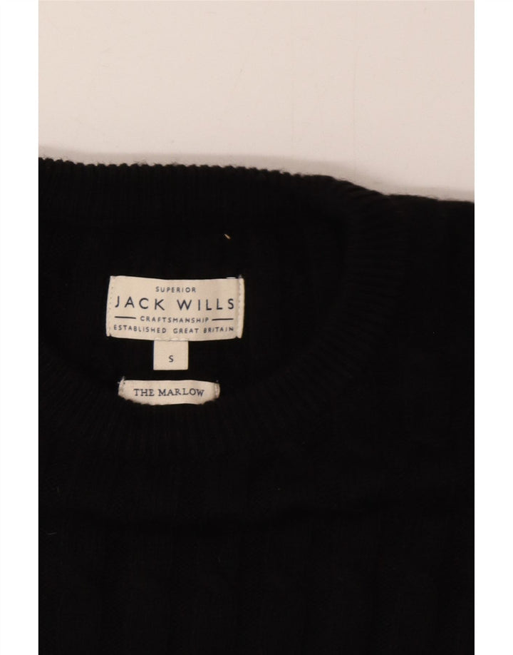 Jack Wills Herren-Pullover mit Rundhalsausschnitt, Größe S, Schwarz