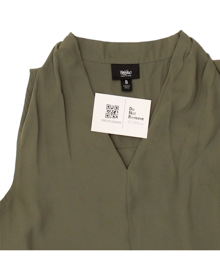 MOSSIMO Womens Sleeveless Blouse Top UK 10 Small Khaki Viscose Vintage Mossimo and Second-Hand Mossimo from Messina Hembry 