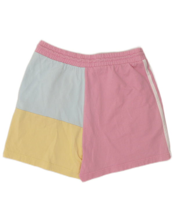 Adidas Womens Sport Shorts UK 8/10 Small Multicoloured Colourblock Cotton