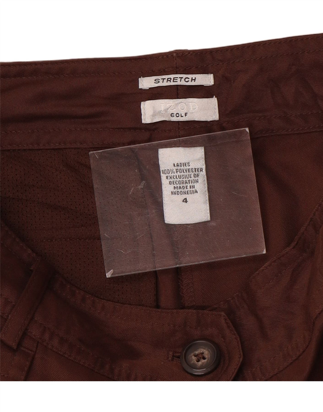 IZOD Womens Straight Casual Trousers US 4 Small W30 L31 Brown Polyester
