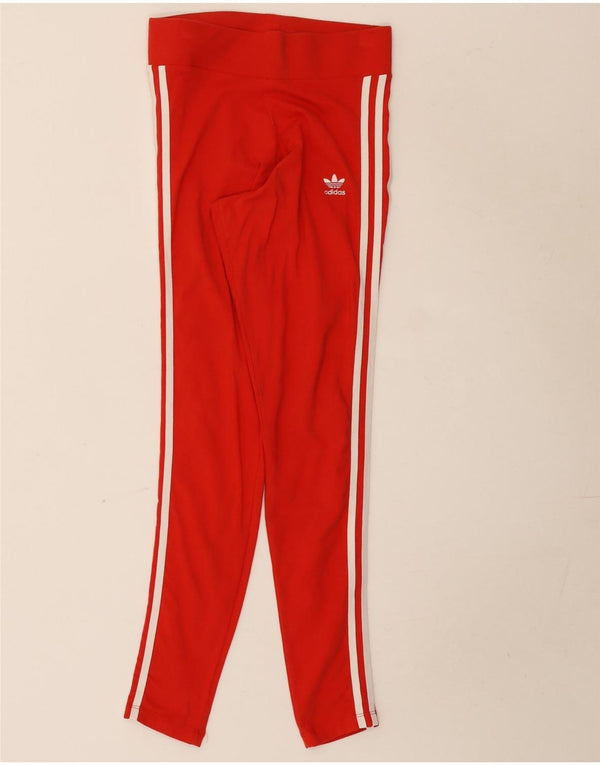 Leggings Adidas Femininas UK 10 Pequenas Algodão Vermelho