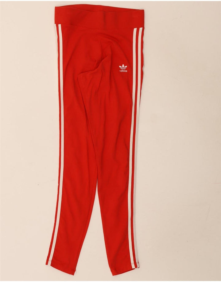 Adidas Womens Leggings UK 10 Small Red Cotton