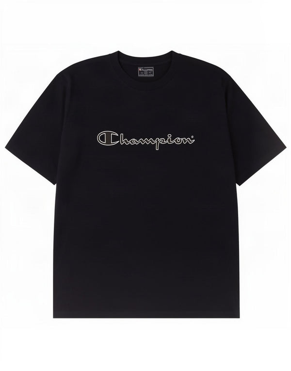 T-shirt grafica da uomo Champion Top XL in cotone blu navy