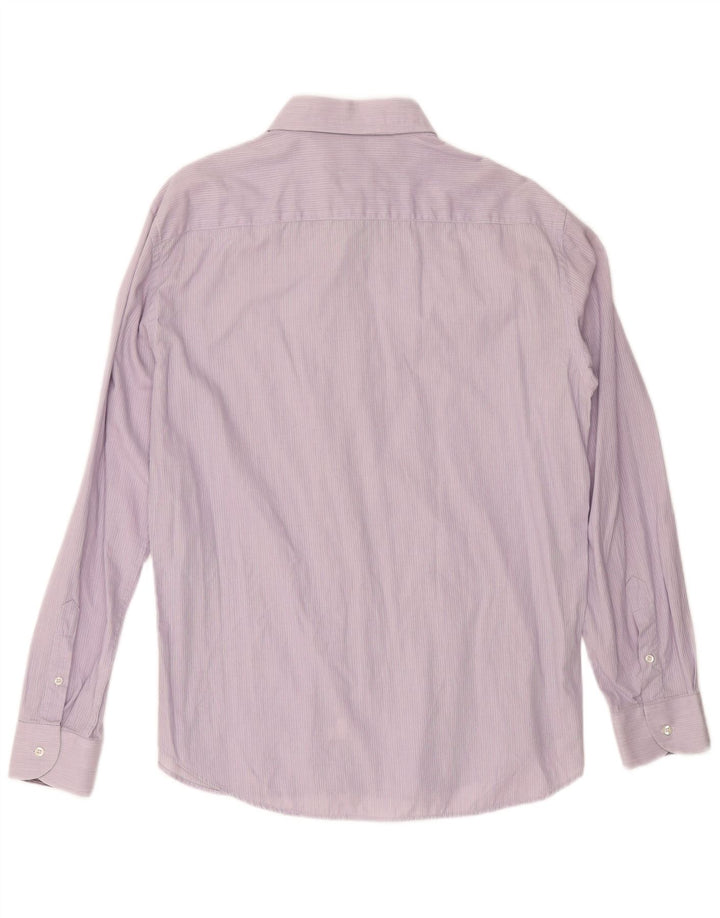 ROCCOBAROCCO Mens Shirt Medium Purple Pinstripe Cotton