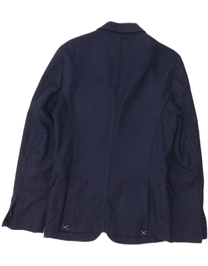 Trussardi Jeans Mens 2 Button Blazer Jacket IT 48 Medium Navy Blue