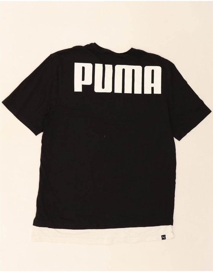 PUMA Mens Graphic T-Shirt Top Large Black Cotton Vintage Puma and Second-Hand Puma from Messina Hembry 