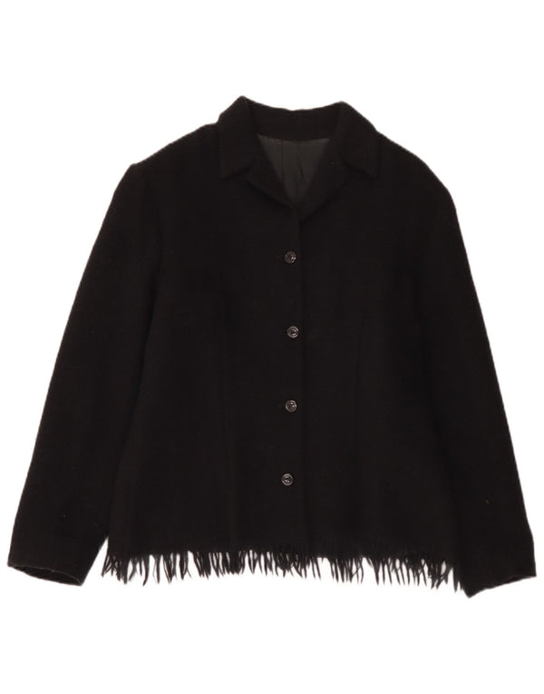Vintage γυναικείο σακάκι blazer UK 12 μεσαίο μαύρο μαλλί