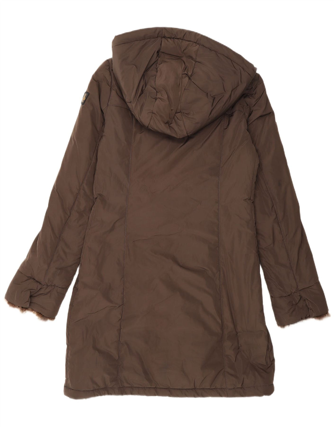 Refrigiwear Wattierter Damenmantel mit Kapuze IT 46 Large Braunes Polyester