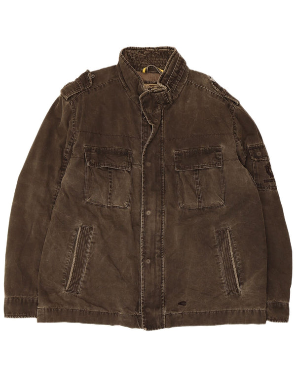 Camel Active Mens Military Jacket UK 42 XL Khaki Cotton