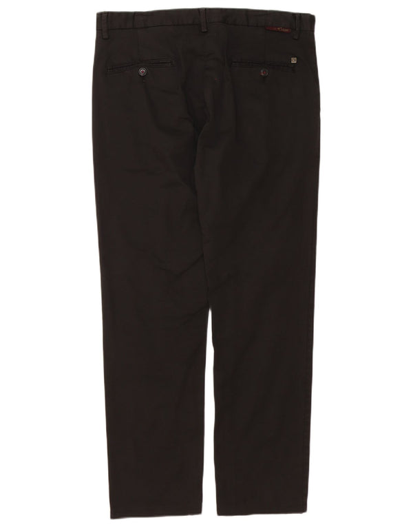 Vintage Mens Straight Chino Trousers IT 48 Medium W34 L30 Black Cotton