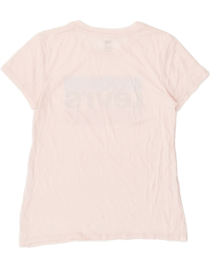 LEVI'S Womens Graphic T-Shirt Top UK 6 XS Pink Cotton | Vintage Levi's | Thrift | Second-Hand Levi's | Used Clothing | Messina Hembry 