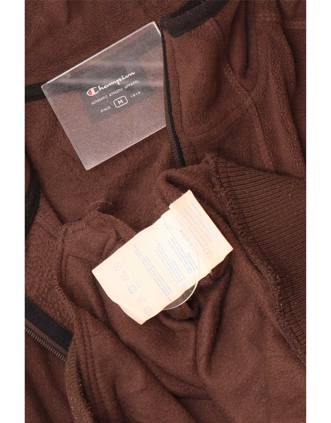 Champion Mens Fleece Jacket UK 38 Medium Brown Polyester Sports