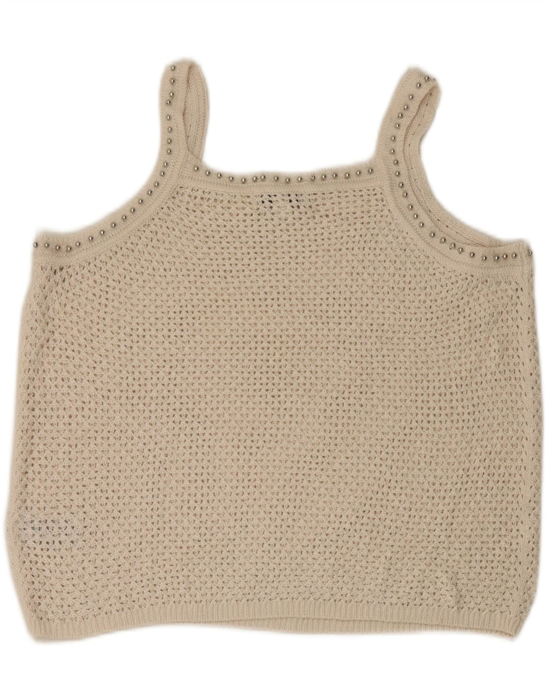 Marks & Spencer Womens Crochet Cami Top UK 14 Large Off White Acrylic
