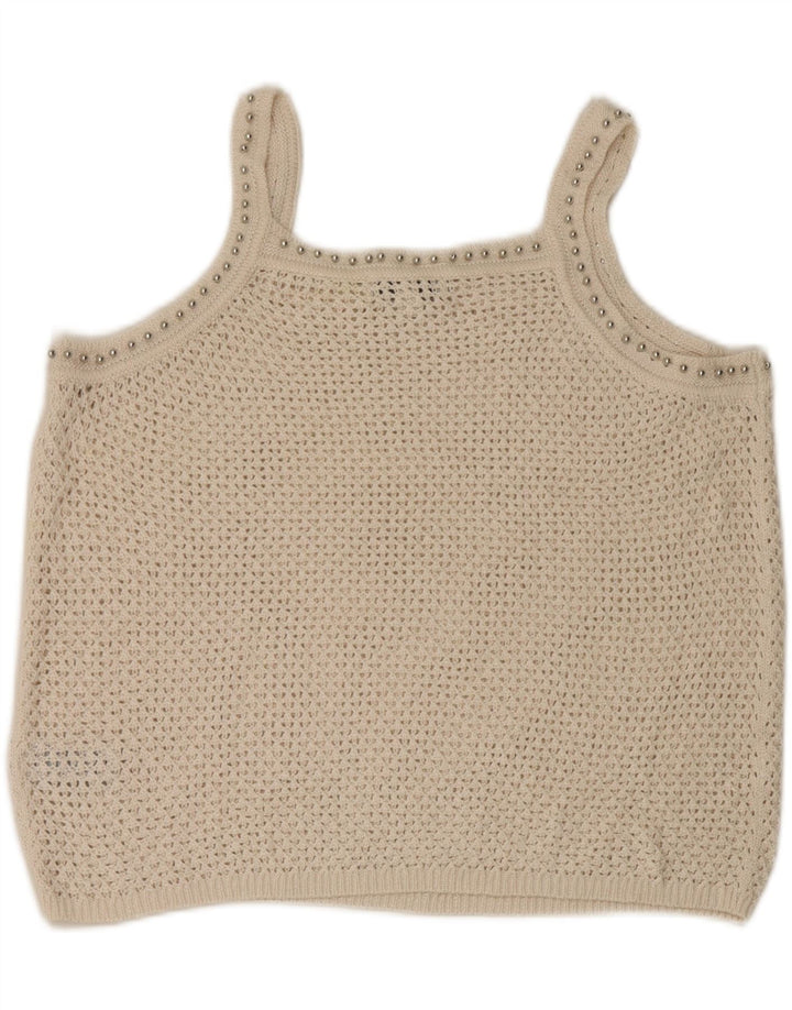 Marks & Spencer Womens Crochet Cami Top UK 14 Large Off White Acrylic