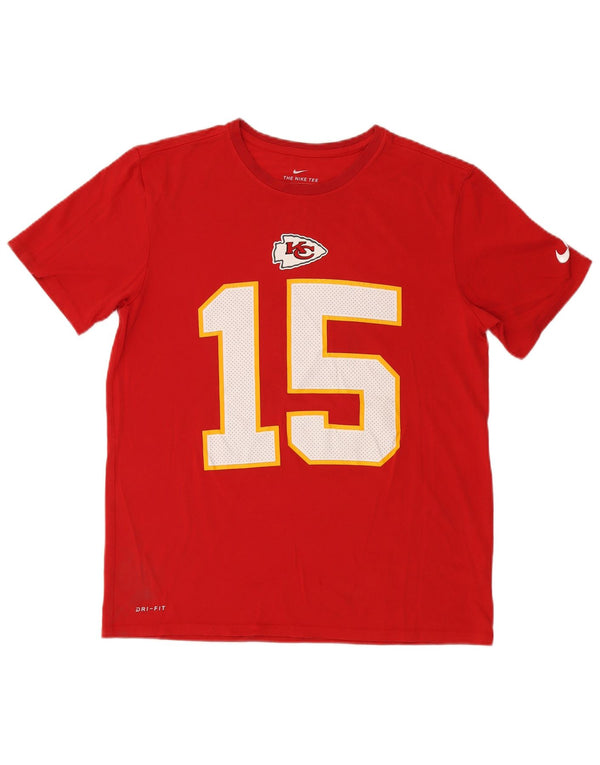 Nike Herre Kansas City Chiefs Grafisk T-Shirt Top Stor Rød Bomuld