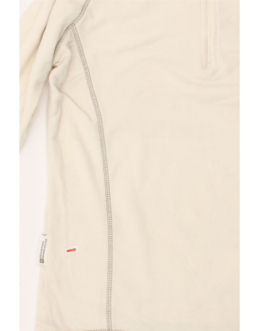 MOUNTAIN WAREHOUSE Womens Zip Neck Fleece Jumper UK 12 Medium White Vintage Mountain Warehouse and Second-Hand Mountain Warehouse from Messina Hembry 