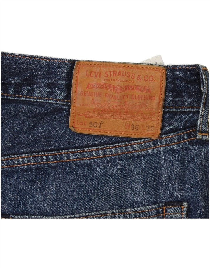 Levi's Herre 501 lige jeans W36 L30 blå bomuld