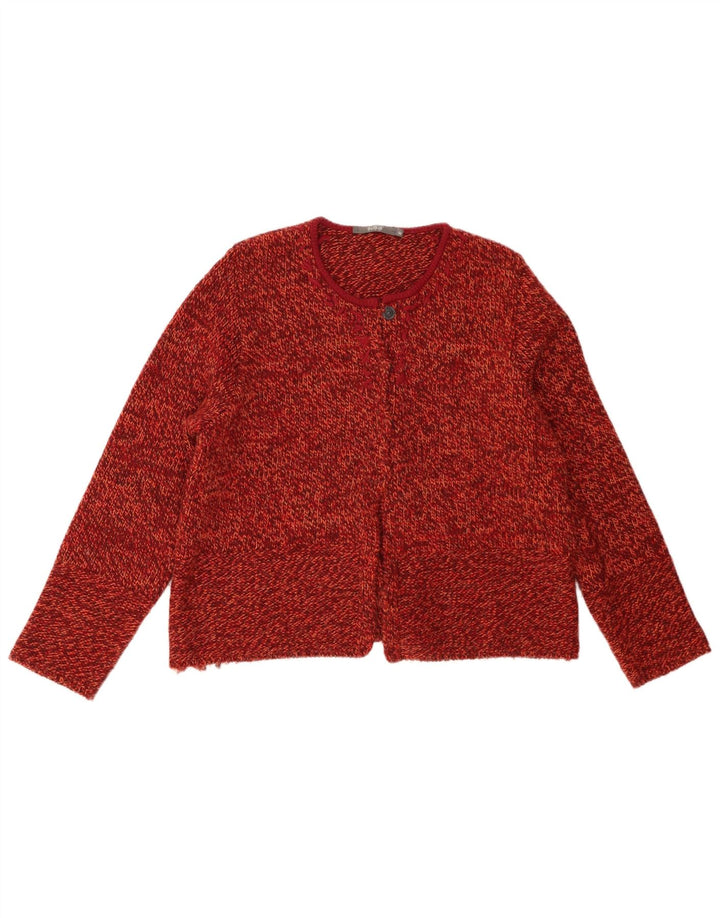 Backstage Damen-Cardigan-Pullover UK 14 Mittelorange geflecktes Polyacryl