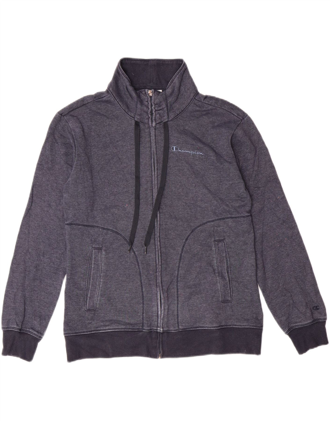 CHAMPION Womens Tracksuit Top Jacket UK 10 Small Navy Blue Cotton