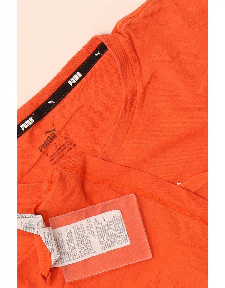 T-shirt grafica da uomo Puma Top Small in cotone arancione