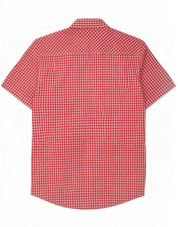 Ben Sherman Herren Heritage Kurzarmhemd, große rote Gingham-Baumwolle