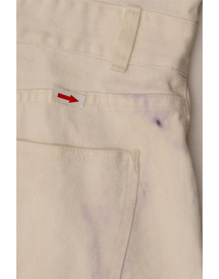 Zara Womens Denim Playsuit UK 20 2XL White Cotton