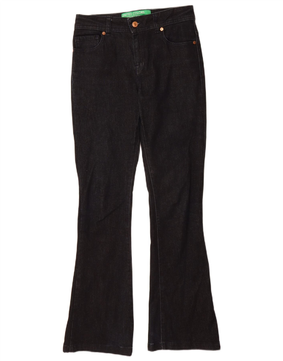 Benetton Womens Bootcut Jeans W27 L30 Navy Blue Cotton