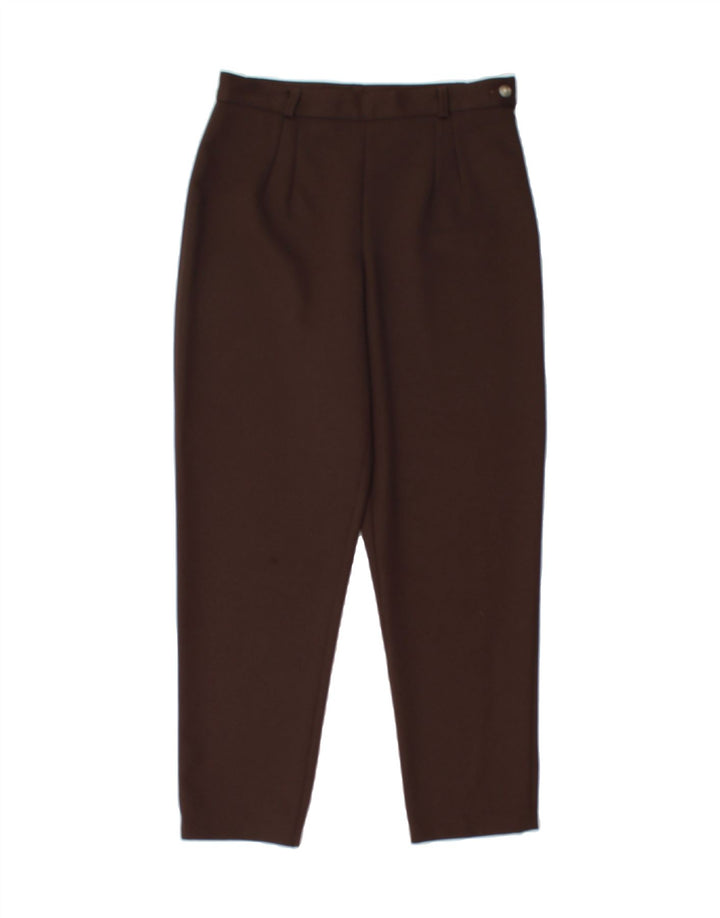 VINTAGE Womens Pegged Casual Trousers Large Brown Polyester Vintage Vintage and Second-Hand Vintage from Messina Hembry 