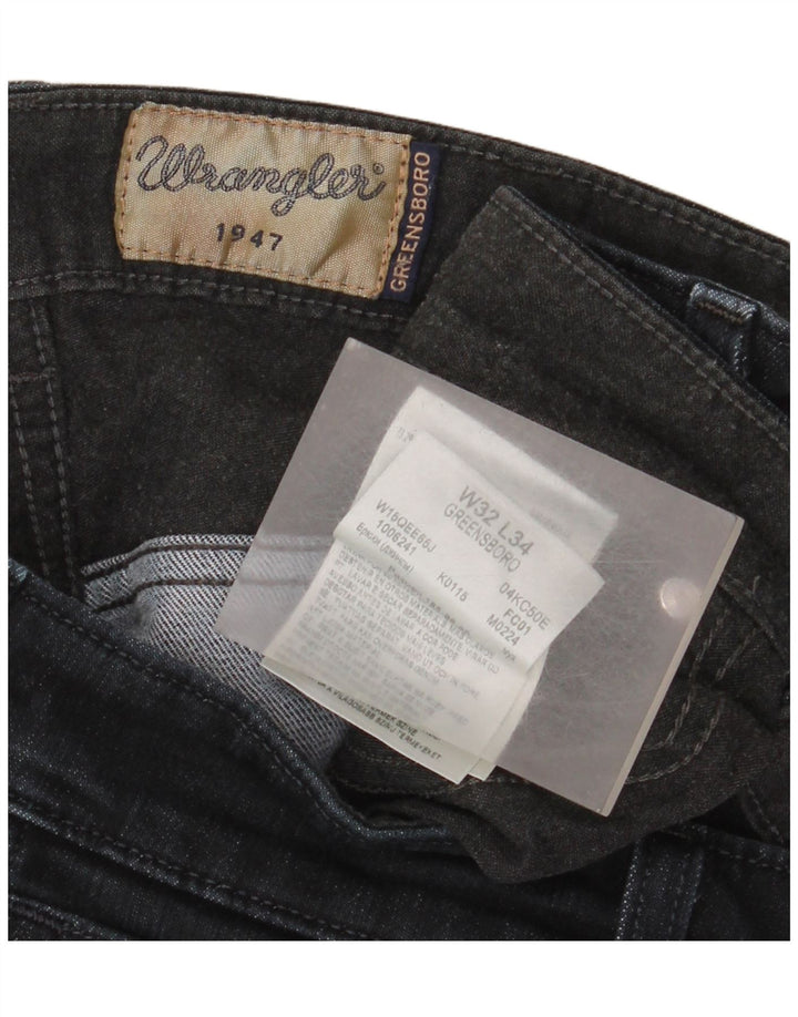 Wrangler Mens Straight Jeans W32 L28 Black Cotton