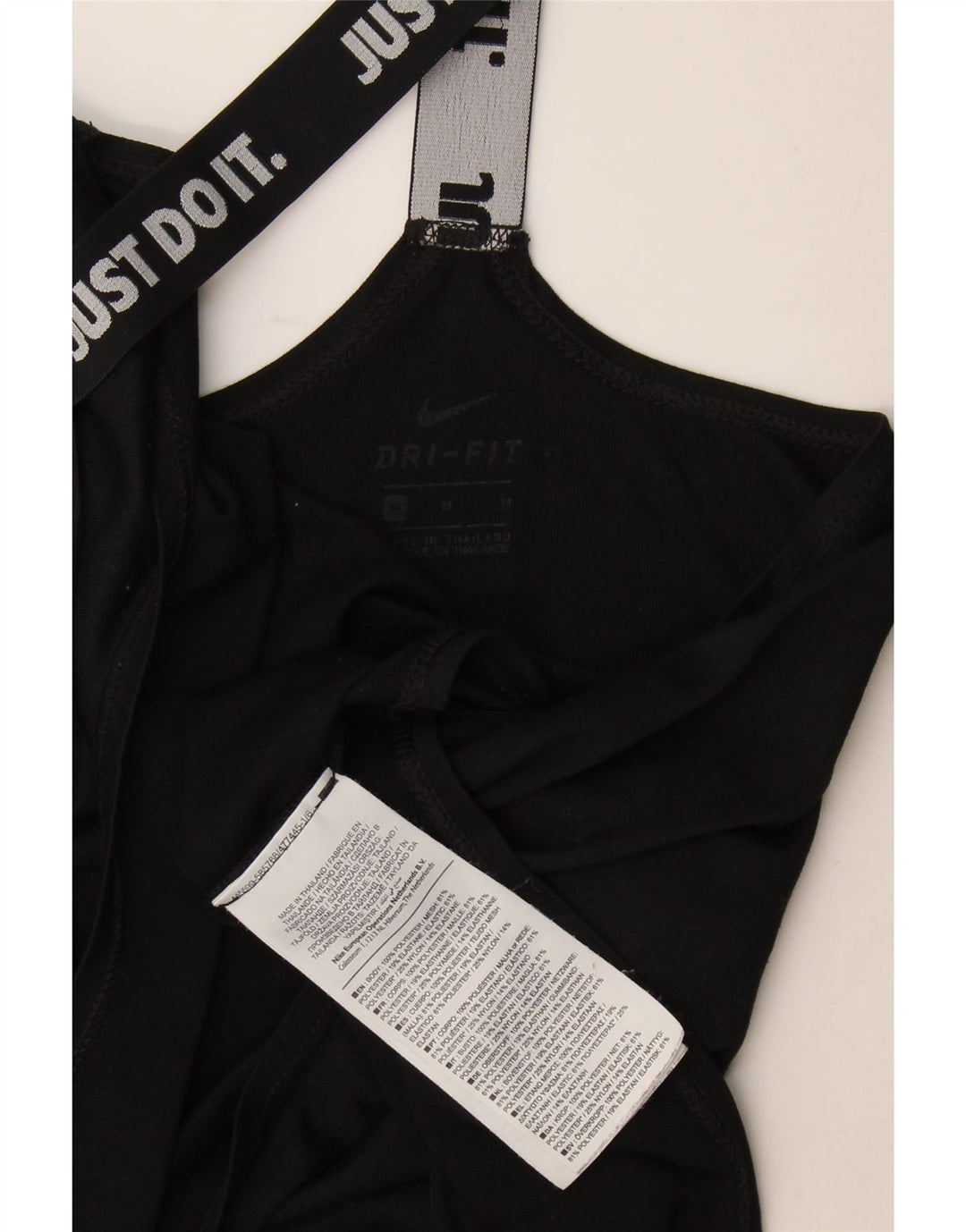 Canotta grafica Nike Dri Fit da donna UK 12 medio nero poliestere