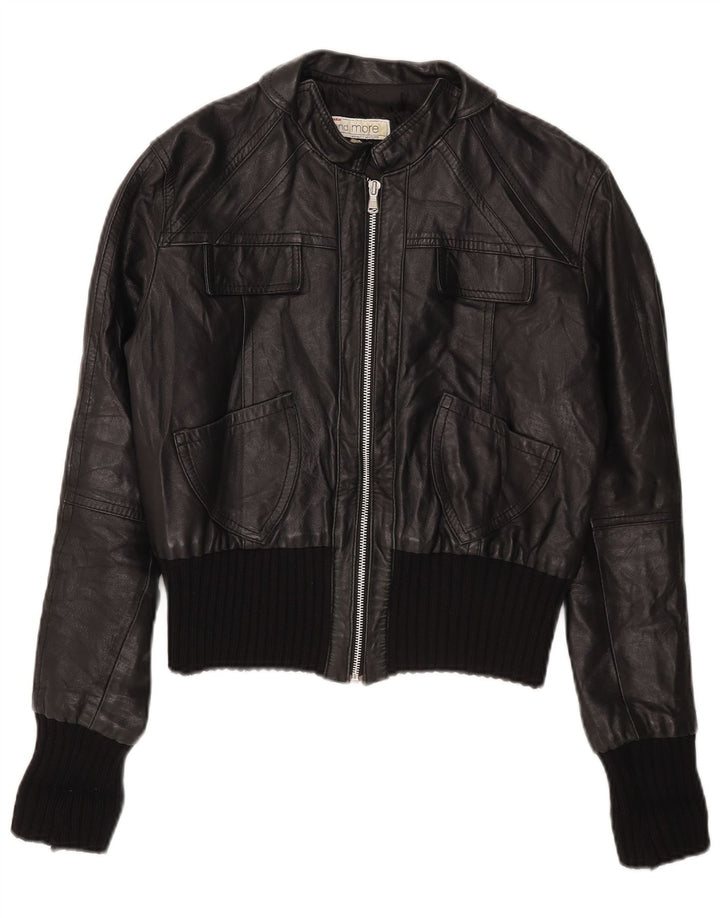 Bata and More Damen Crop Lederjacke IT 46 Large Schwarz