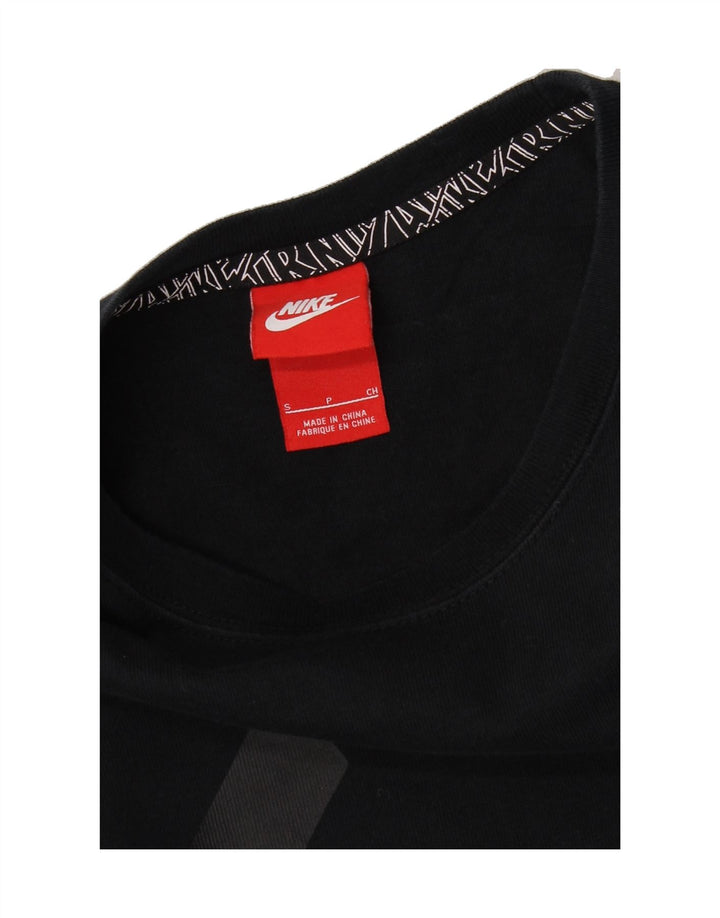 NIKE Mens Graphic Top Long Sleeve Small Black Vintage Nike and Second-Hand Nike from Messina Hembry 